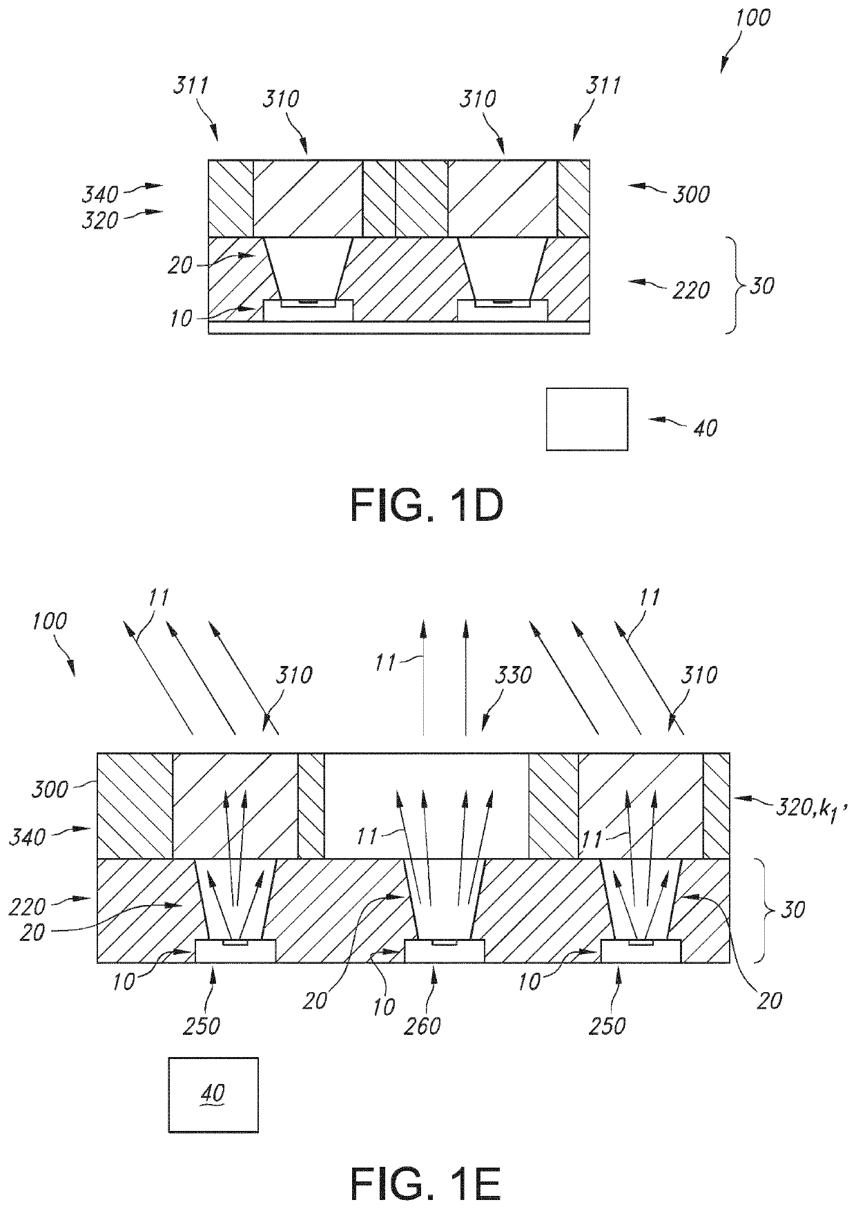 Directional LED array with optical foil structure to redirect light