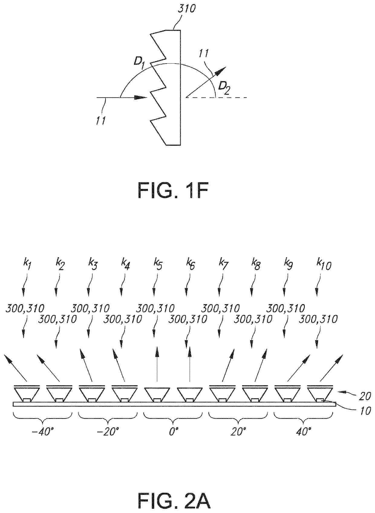 Directional LED array with optical foil structure to redirect light