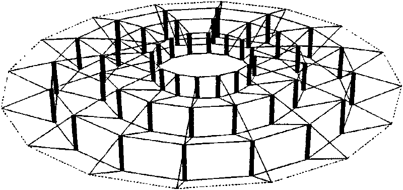 Layer-by-layer double-ring rib-ring type cable dome structure and construction forming method