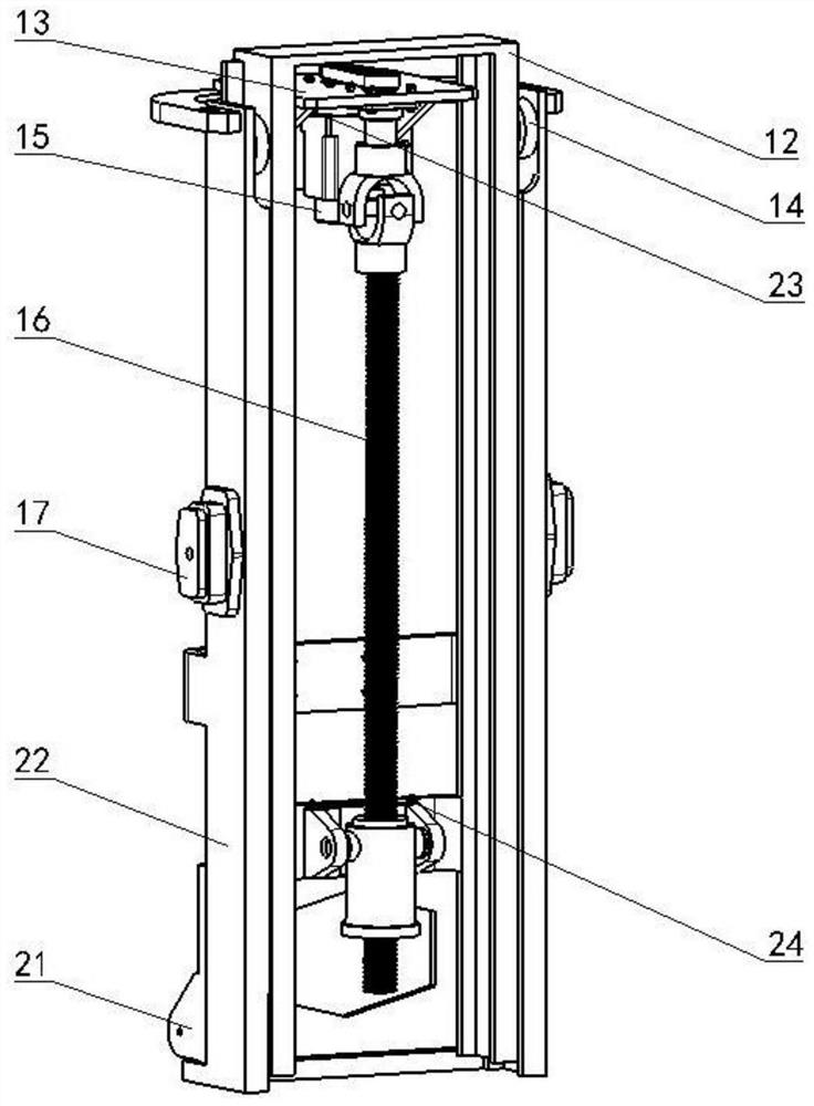 An electric forklift universal cross shaft lead screw lifting gantry system