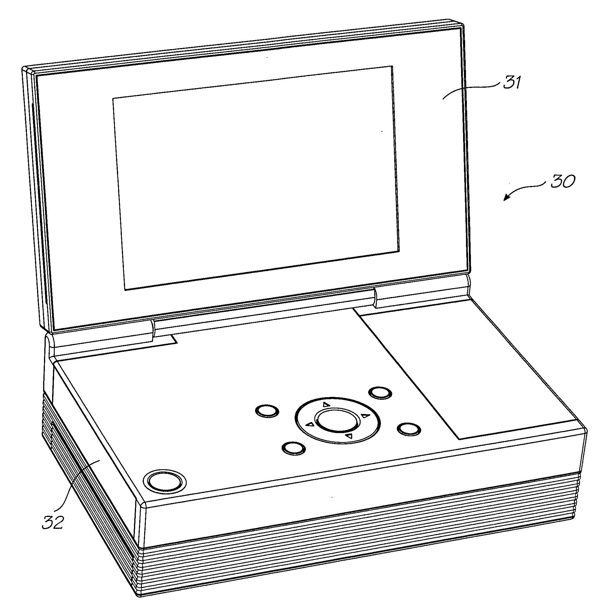 PictBridge printer with photo-sized display screen