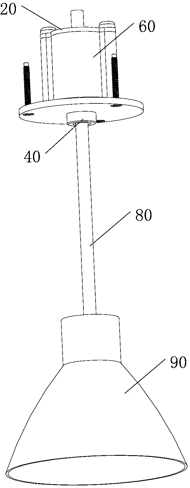 Lamp and lifting device for same