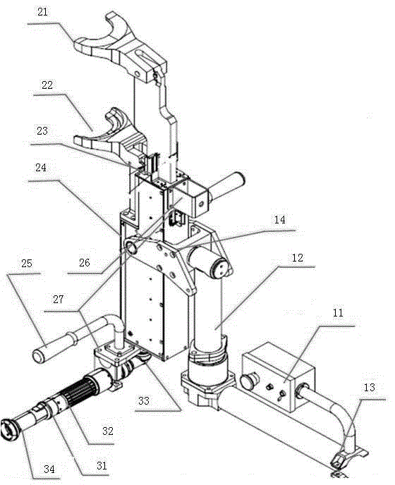 Automobile coil spring pressure unloading manipulator device and using method