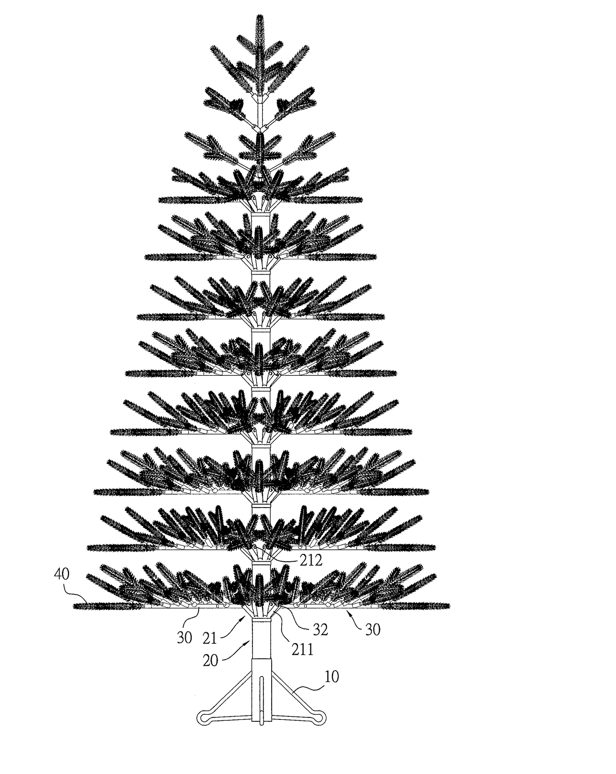 Artificial christmas tree