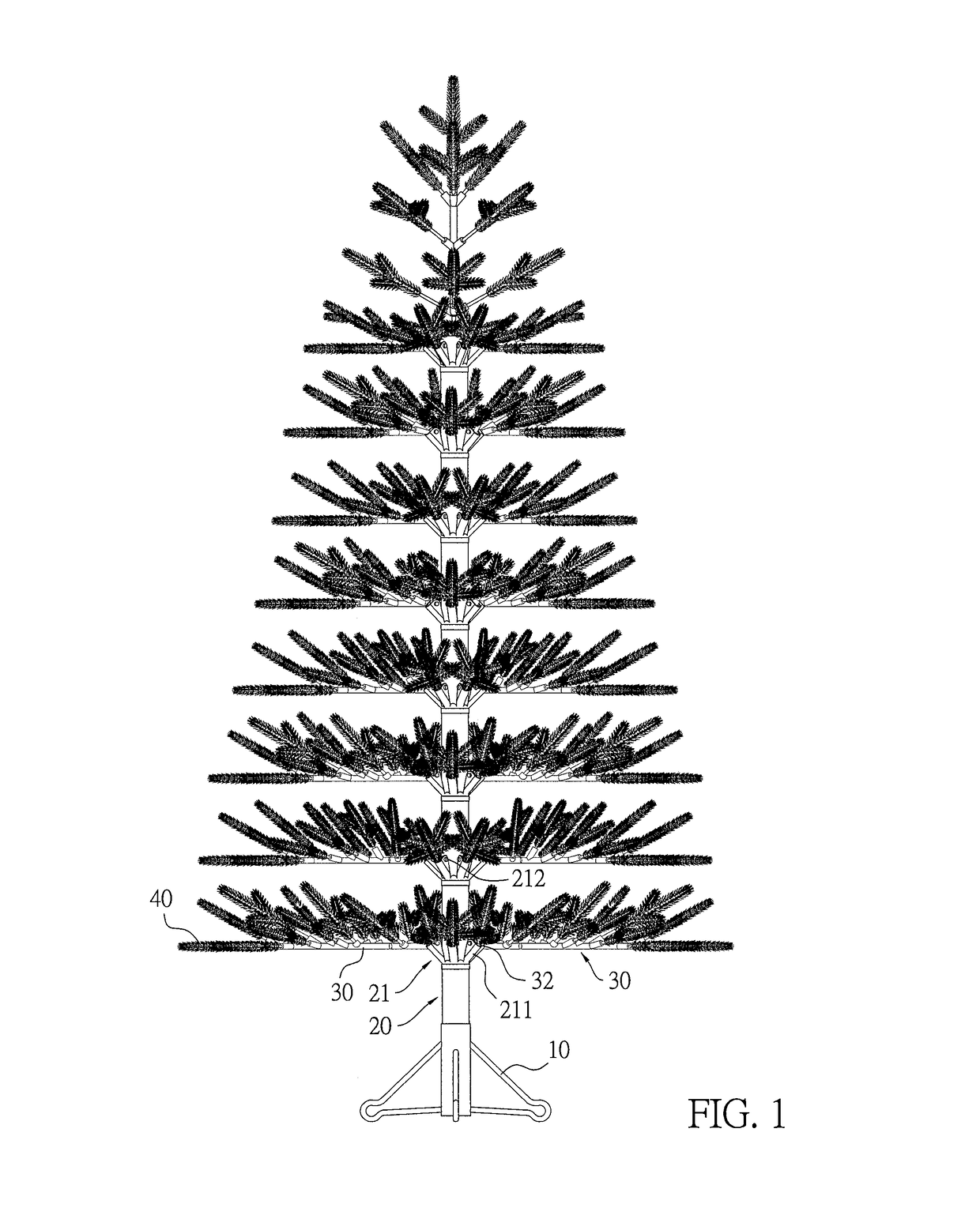 Artificial christmas tree