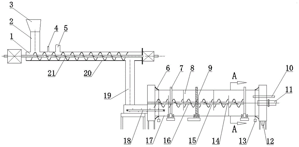 A continuous two-stage biomass nitrogen-enriched pyrolysis reaction device