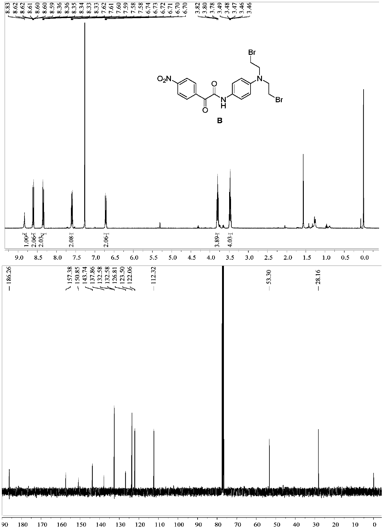 Hydrogen peroxide-responsive nitrogen mustard anti-tumor pro-drug and preparation method thereof