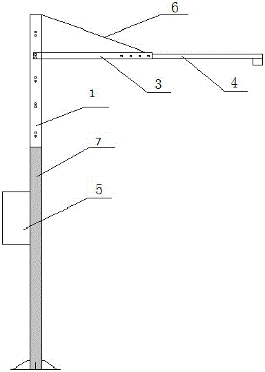 Anti-pasting type hollow stand rod for intelligent monitor