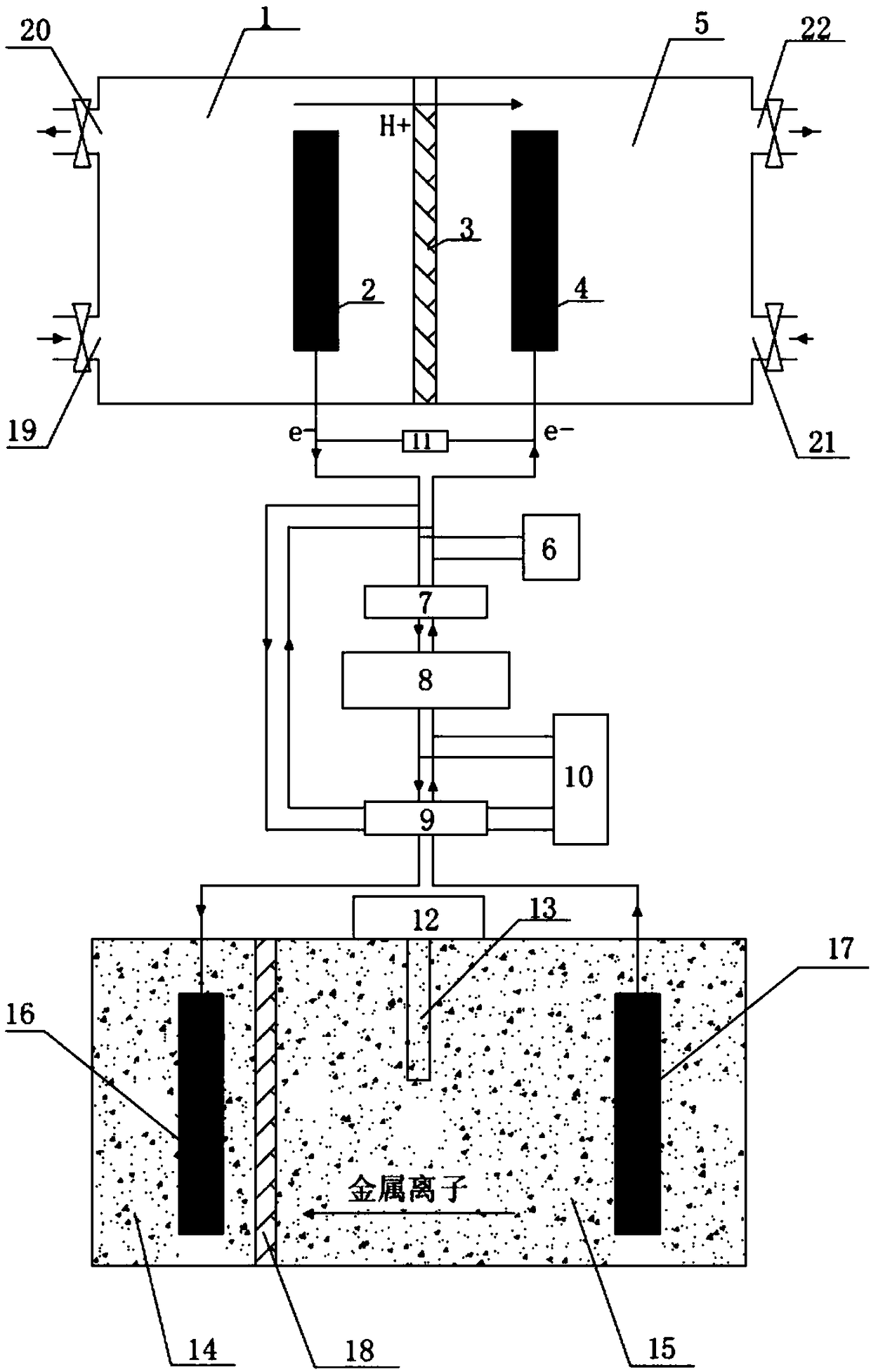 System and method by utilizing fuel cell to treat organic wastewater and synchronously repair soil heavy metal