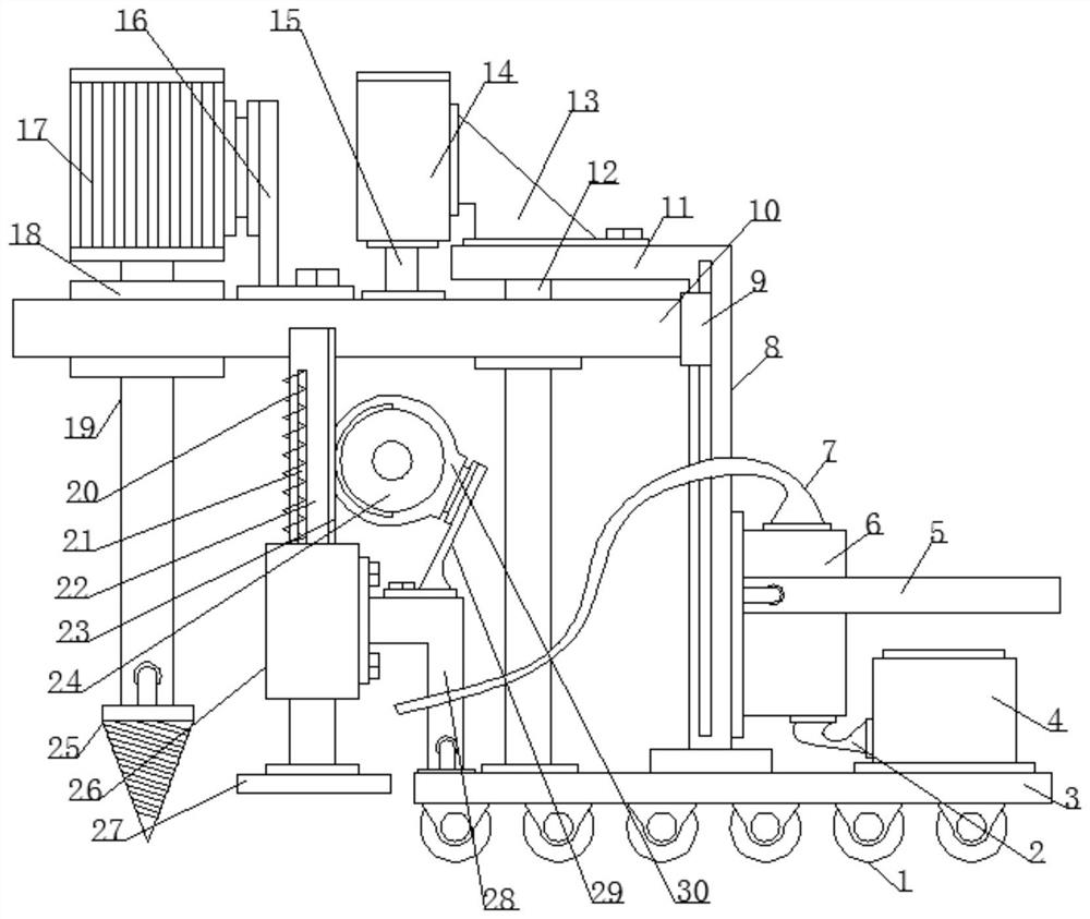 Depth-adjustable soil turning device for vegetable planting