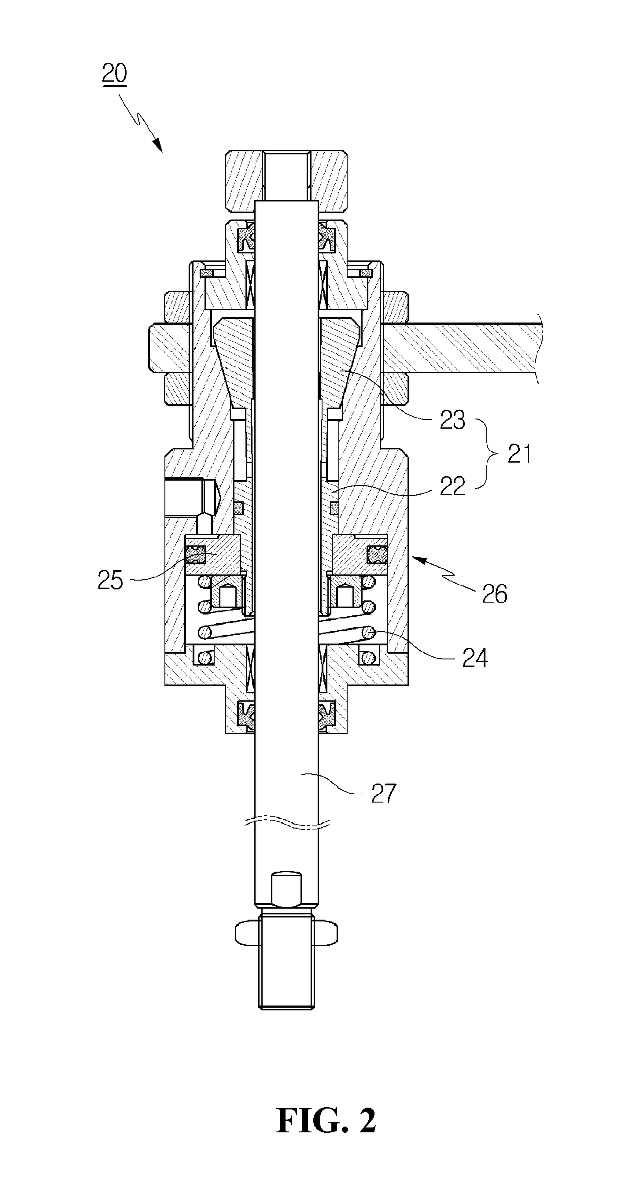 Device for locking rod member using lock block