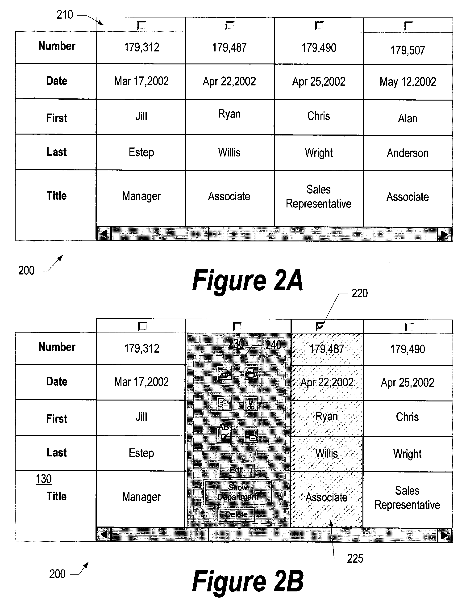 System and method for selection based action bar