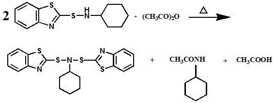 Synthesis method of vulcanization accelerator CBBS (N-cyclohexyl-bis(benzothiazole) sulfonamide)