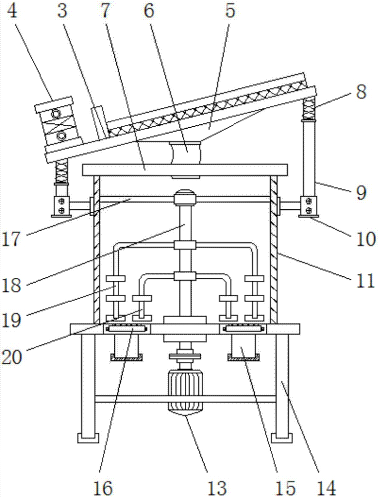 Vertical concrete mixer with screening function