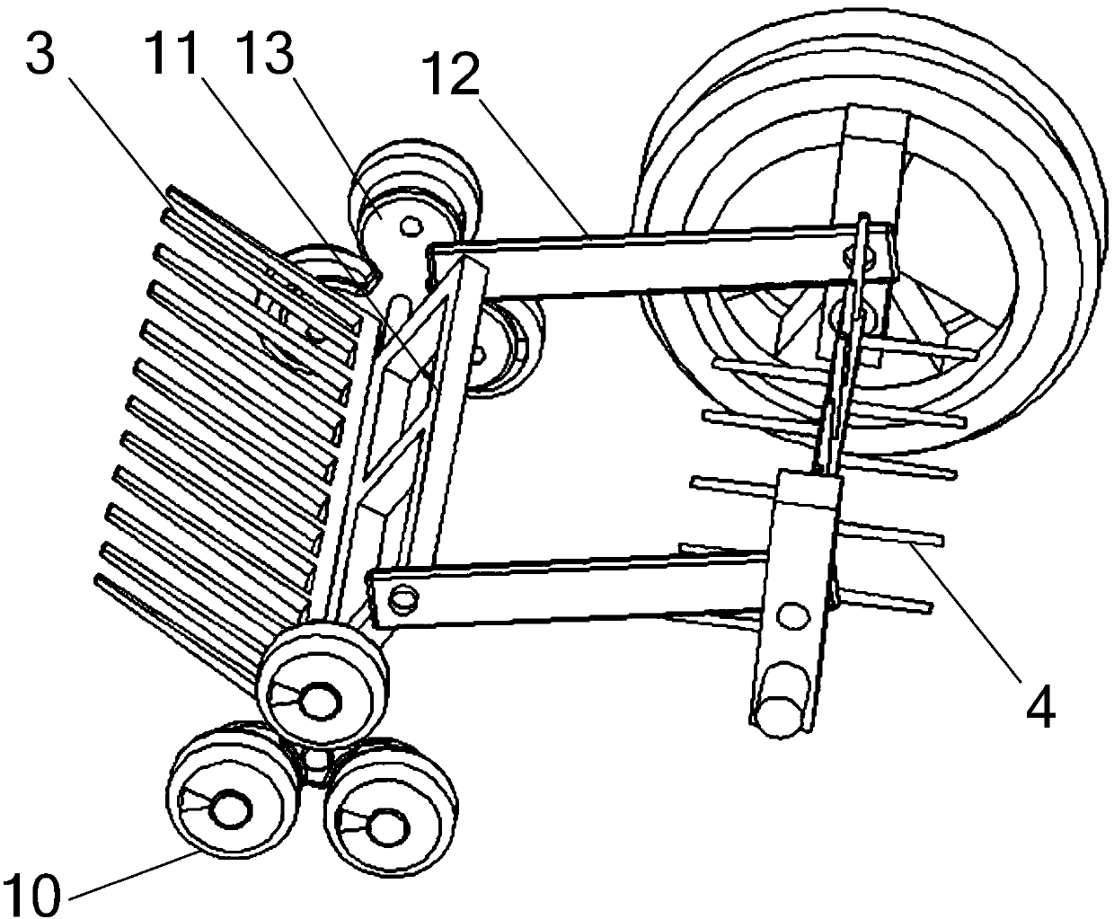 Cutter front-loaded round bundled household mowing grass catcher and method thereof