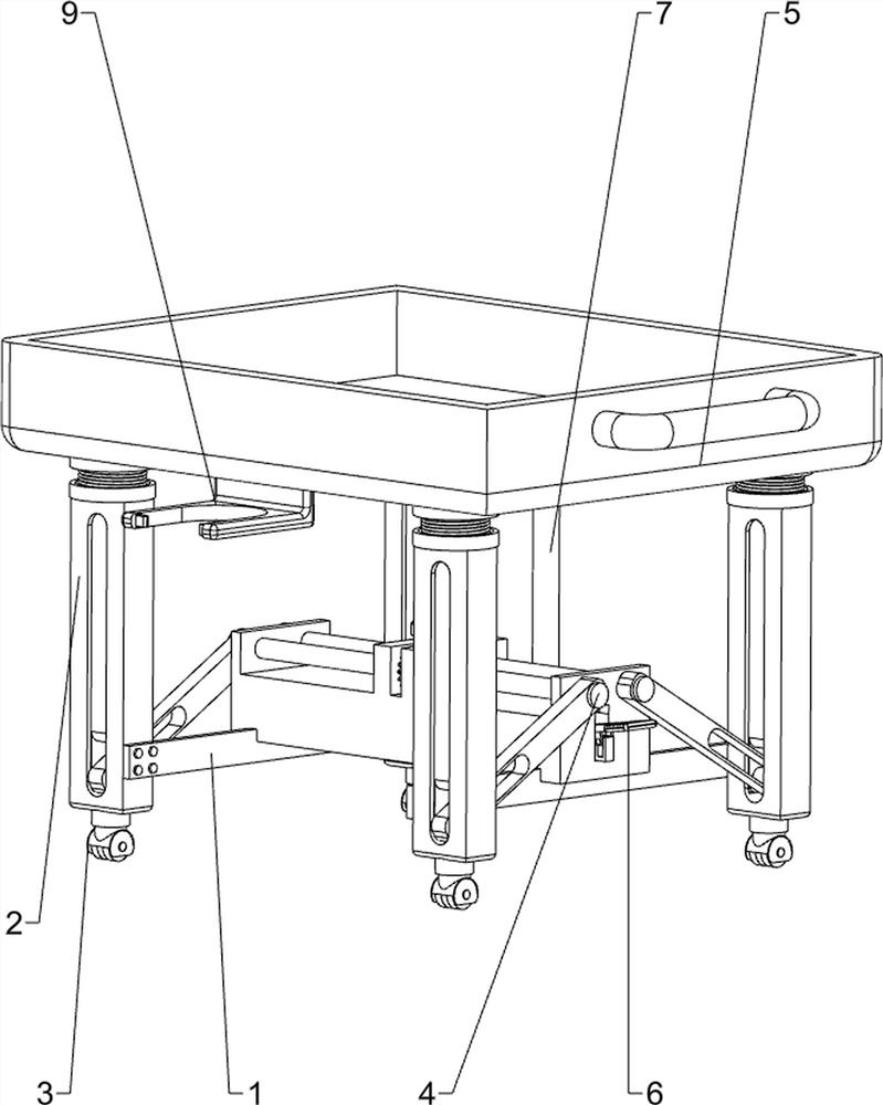 Cardiovascular surgery tray with lifting height convenient to adjust