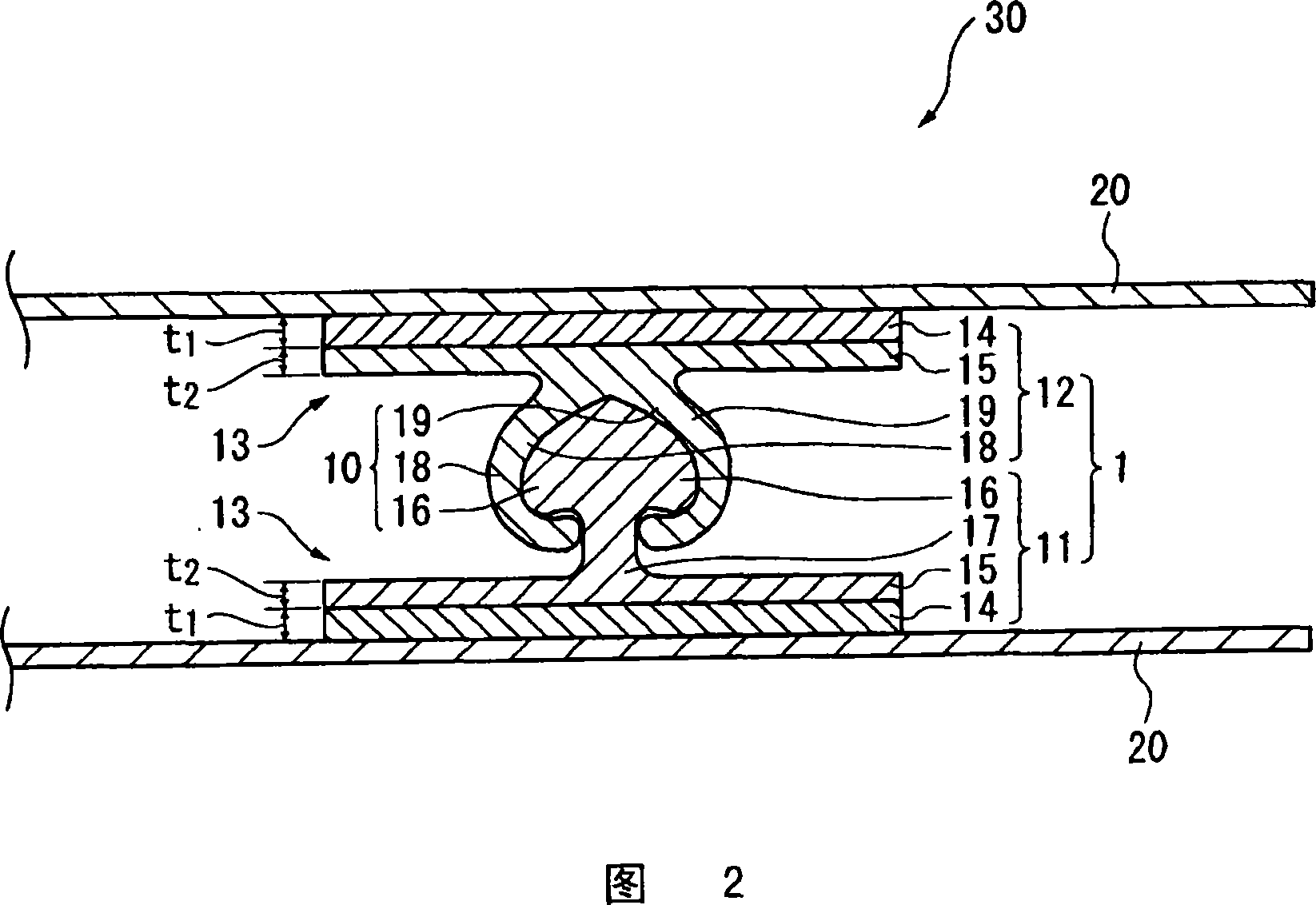 Chuck tape and packaging bag with chuck tape