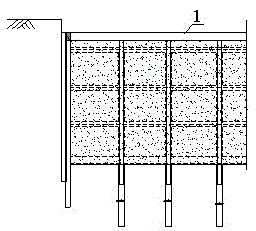 Construction method for temporary horizontal supports serving as permanent structural beams simultaneously of deep foundation pit