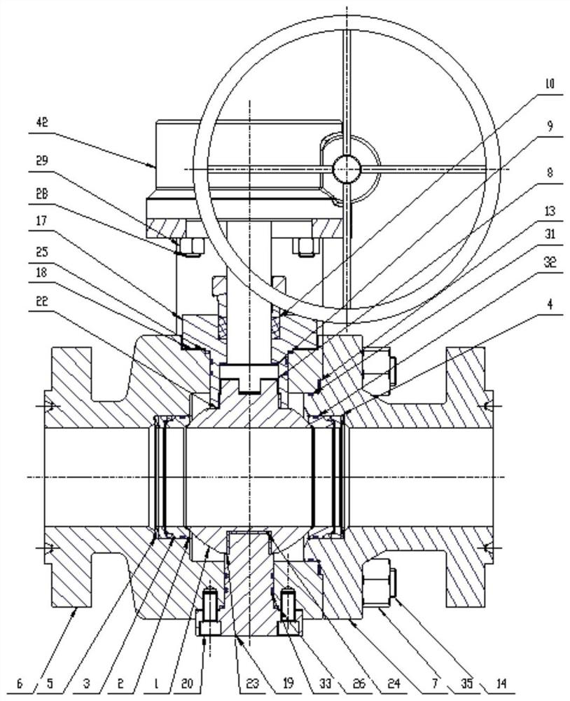 An integrated internal bypass high-pressure low-torque opening and closing ball valve and its installation method