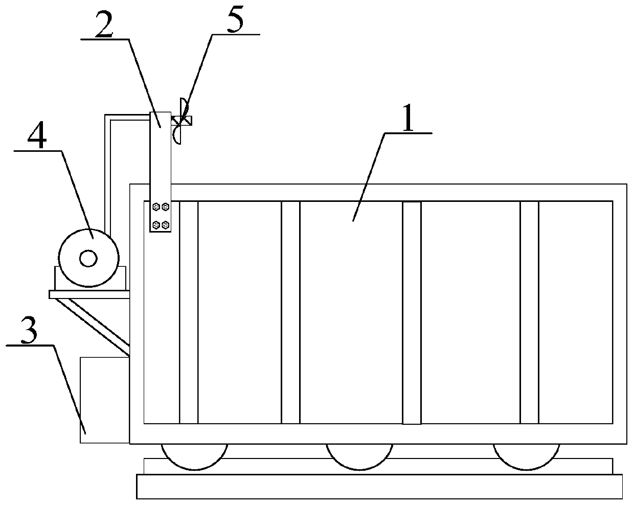 Dust suppression spraying device for railway coal transportation
