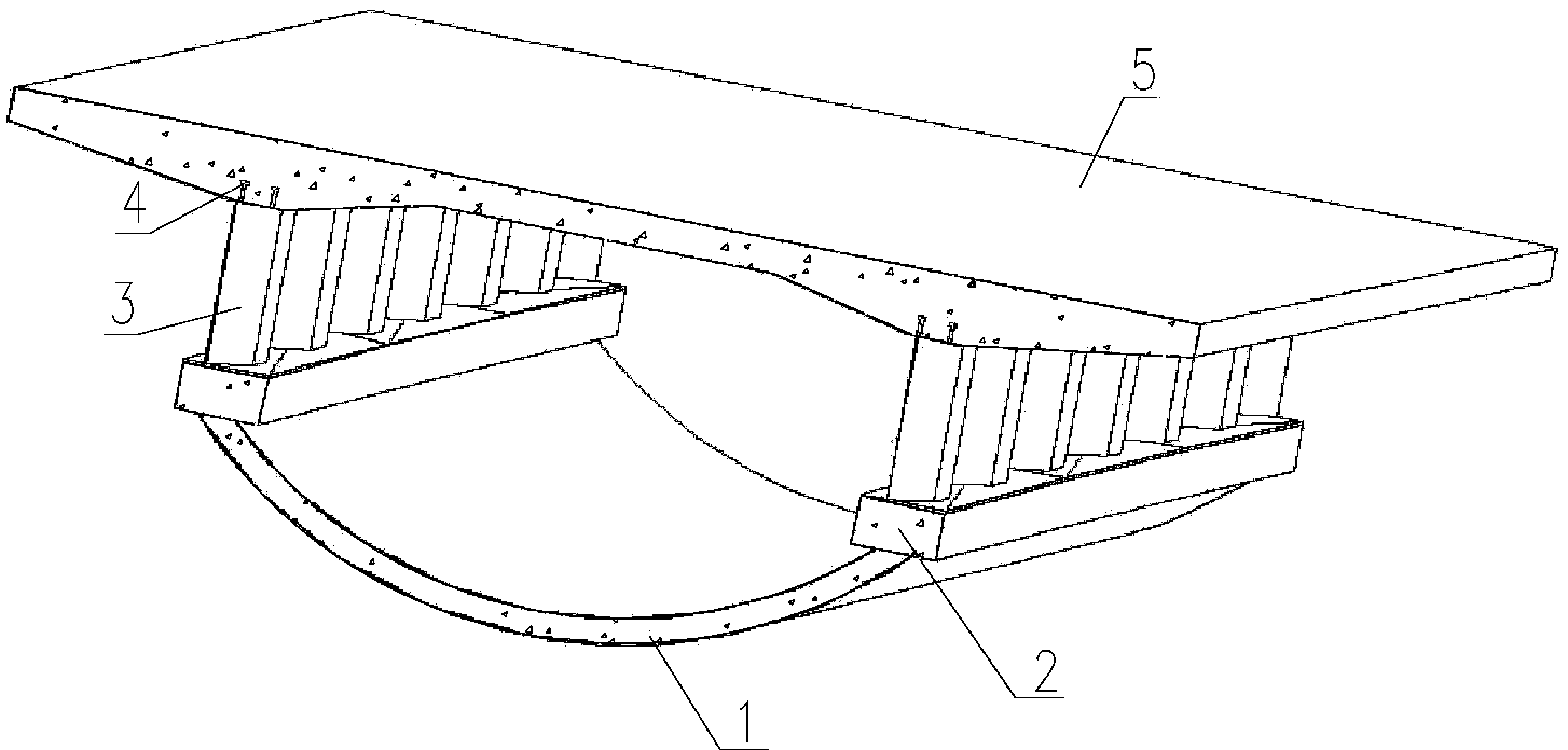 Prefabricated continuous box girder bridge with saddle shell bottom and its construction method