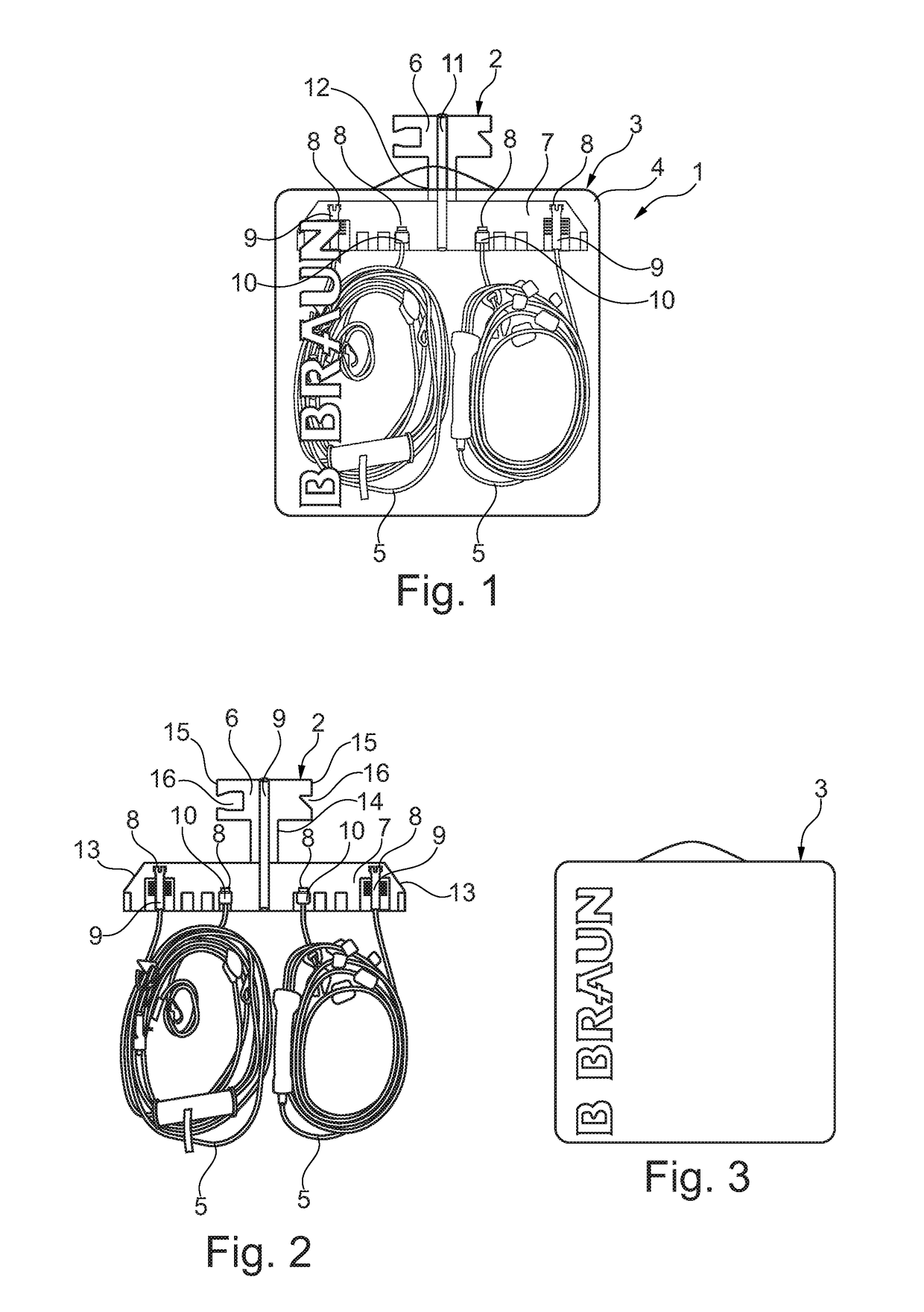 Packaging device for medical products to be sterilized or having been sterilized comprising internal fixation