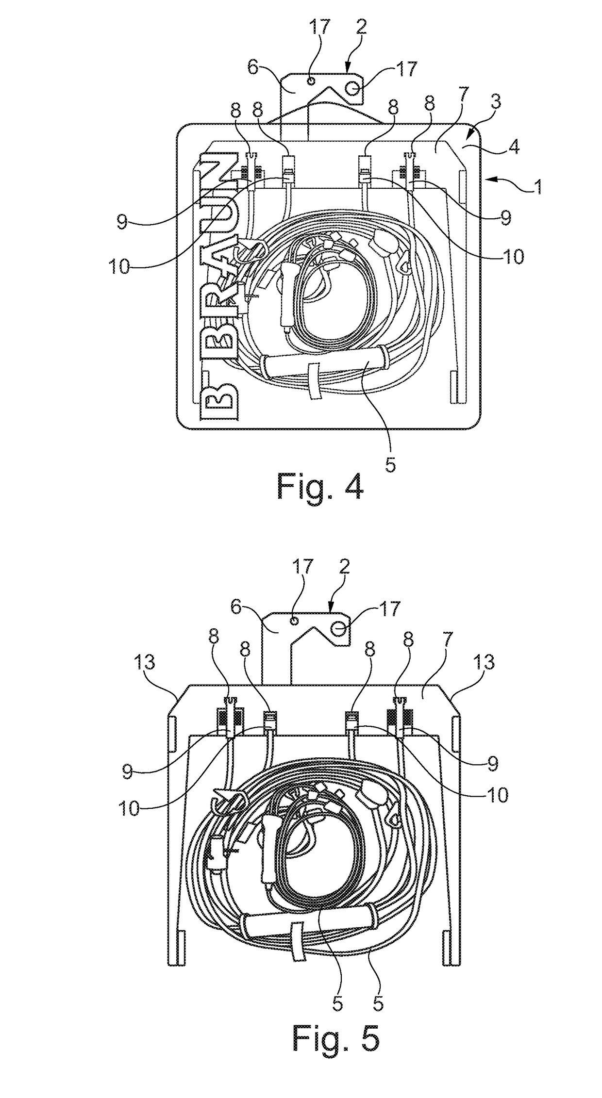 Packaging device for medical products to be sterilized or having been sterilized comprising internal fixation