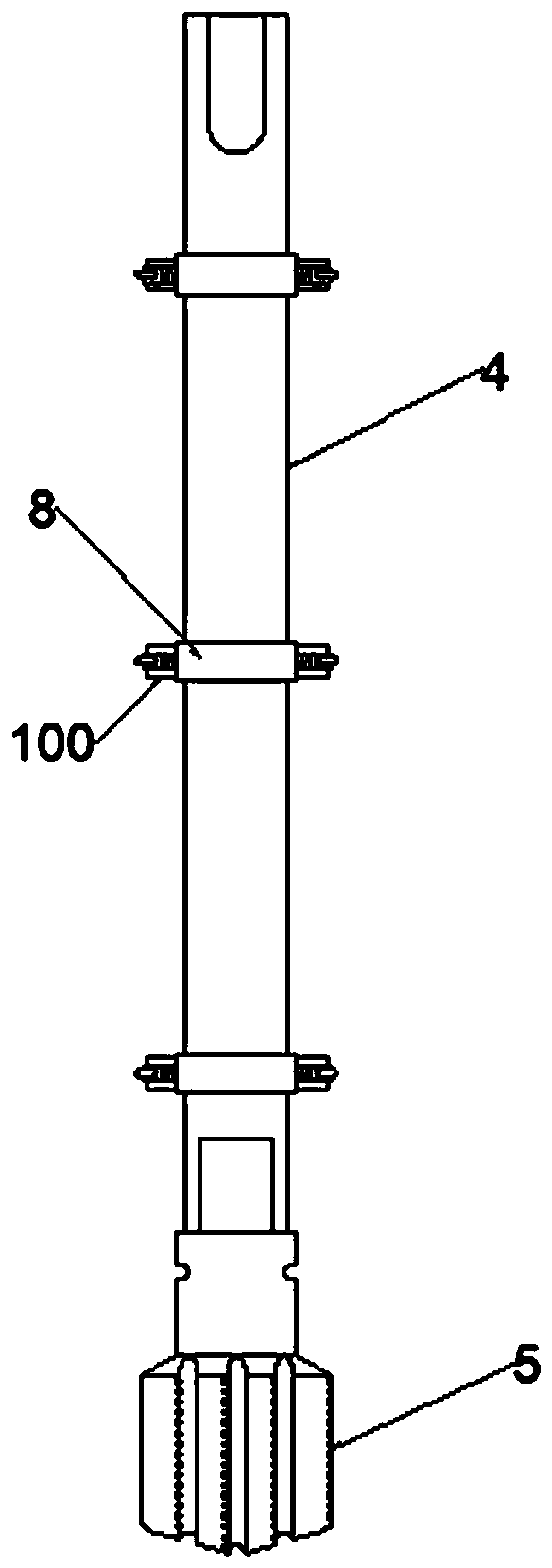 Drilling device used for ground deep hole blasting