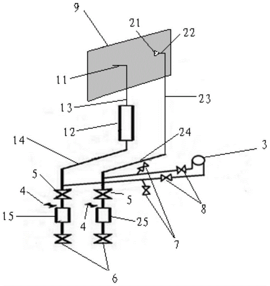 A device for measuring the kiln pressure of a glass melting furnace and a kiln pressure control system using the same