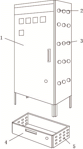 Anti-falling chassis cabinet with circular bulges