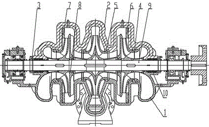Double-inlet horizontal split centrifugal pump