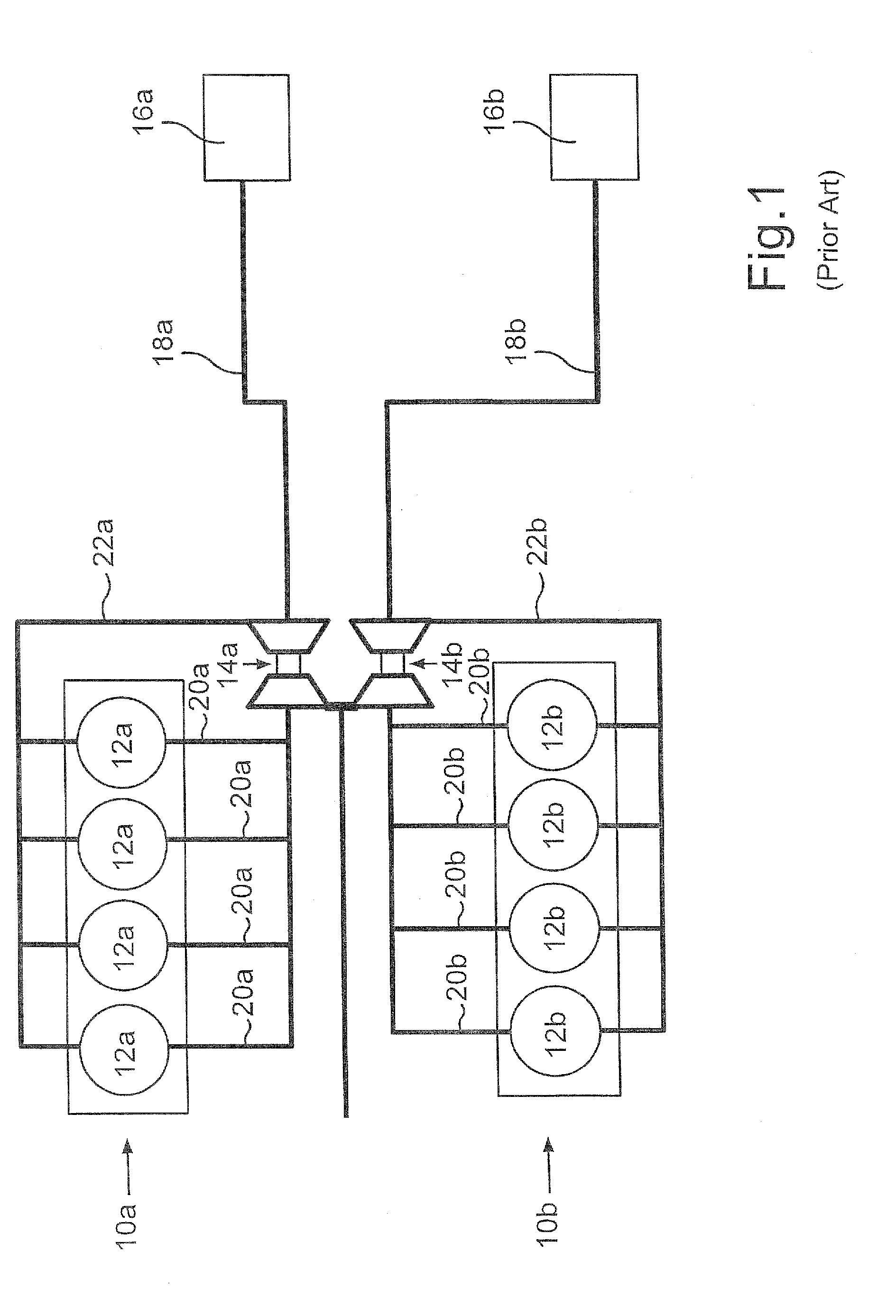 Arrangement of two independently operated turbochargers for a combustion engine, and method of operating the two turbochargers