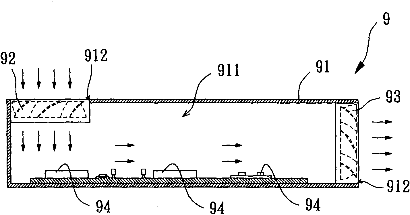 Radiating device