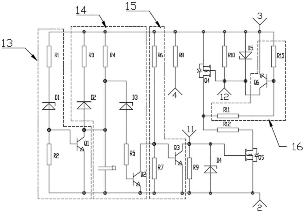 Lithium battery charge and discharge protection circuit and power module