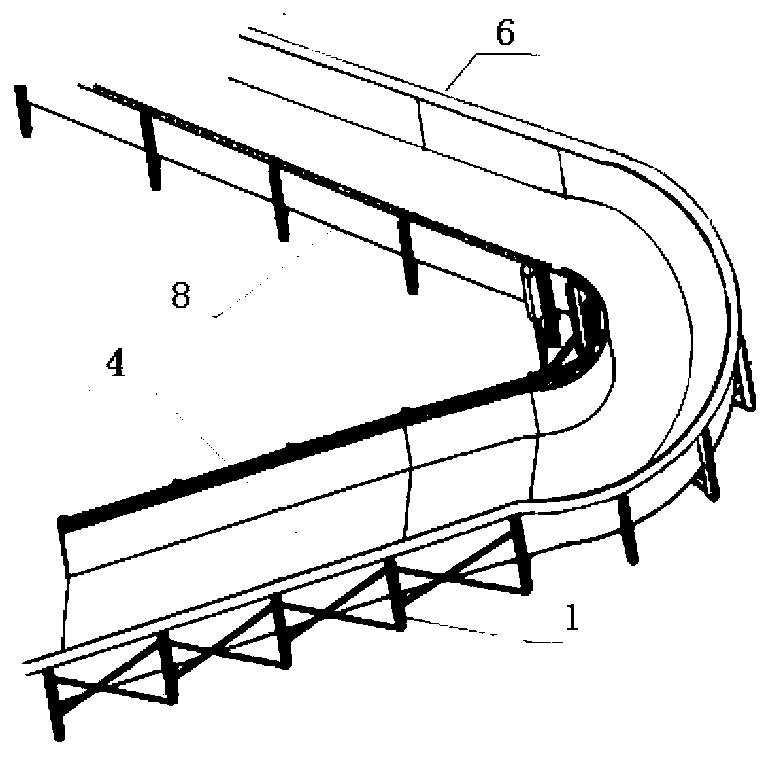 Horizontally-moving folding-type flexible slide way device for high-rise fire-fighting escape
