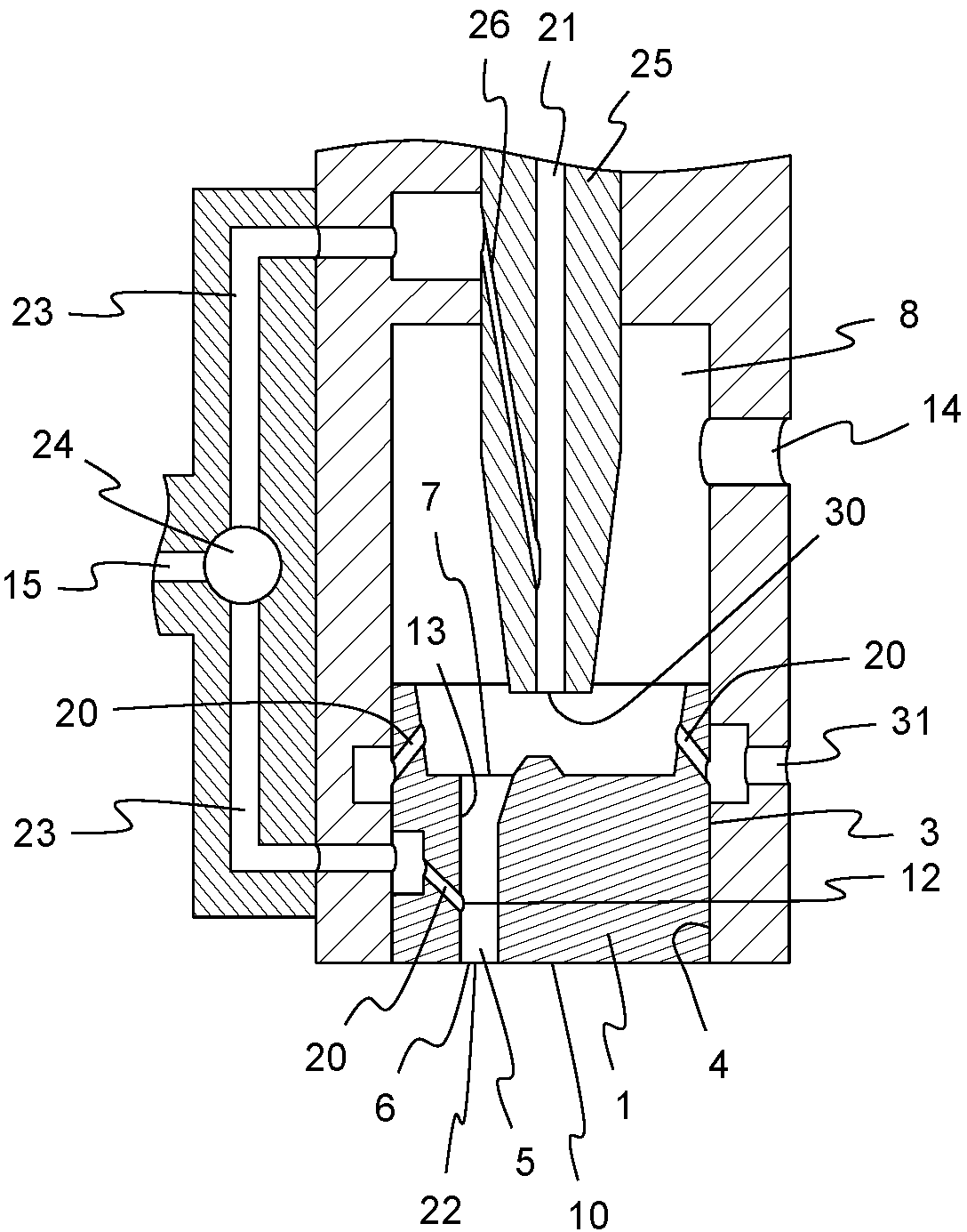 Fibre guiding element for spinneret of air-jet spinning machine and method for operating air-jet spinning machine