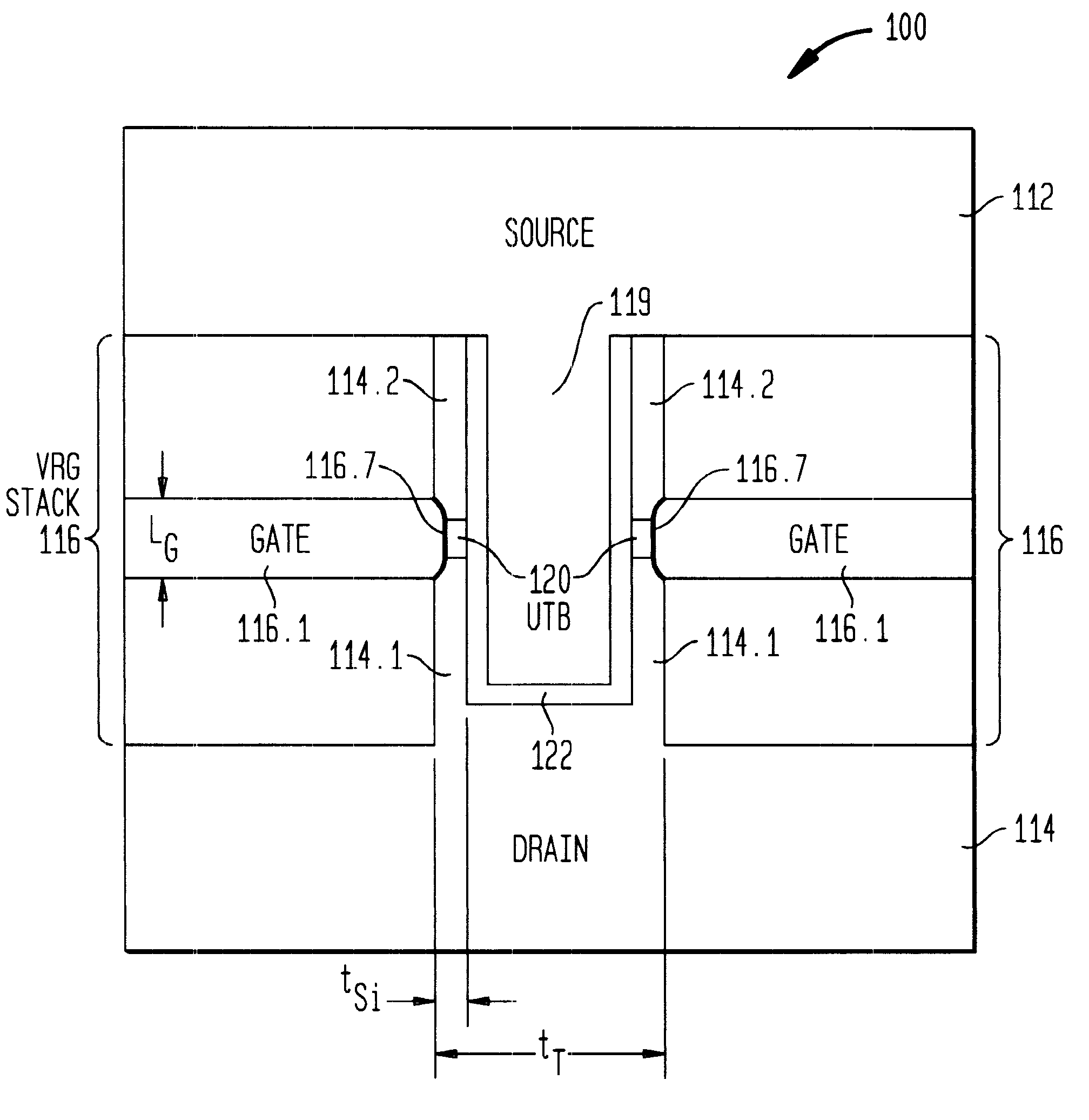 Ultra thin body vertical replacement gate MOSFET