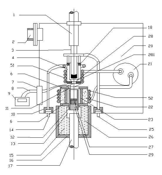 Continuous suspension type directional solidification casting device of cold crucible