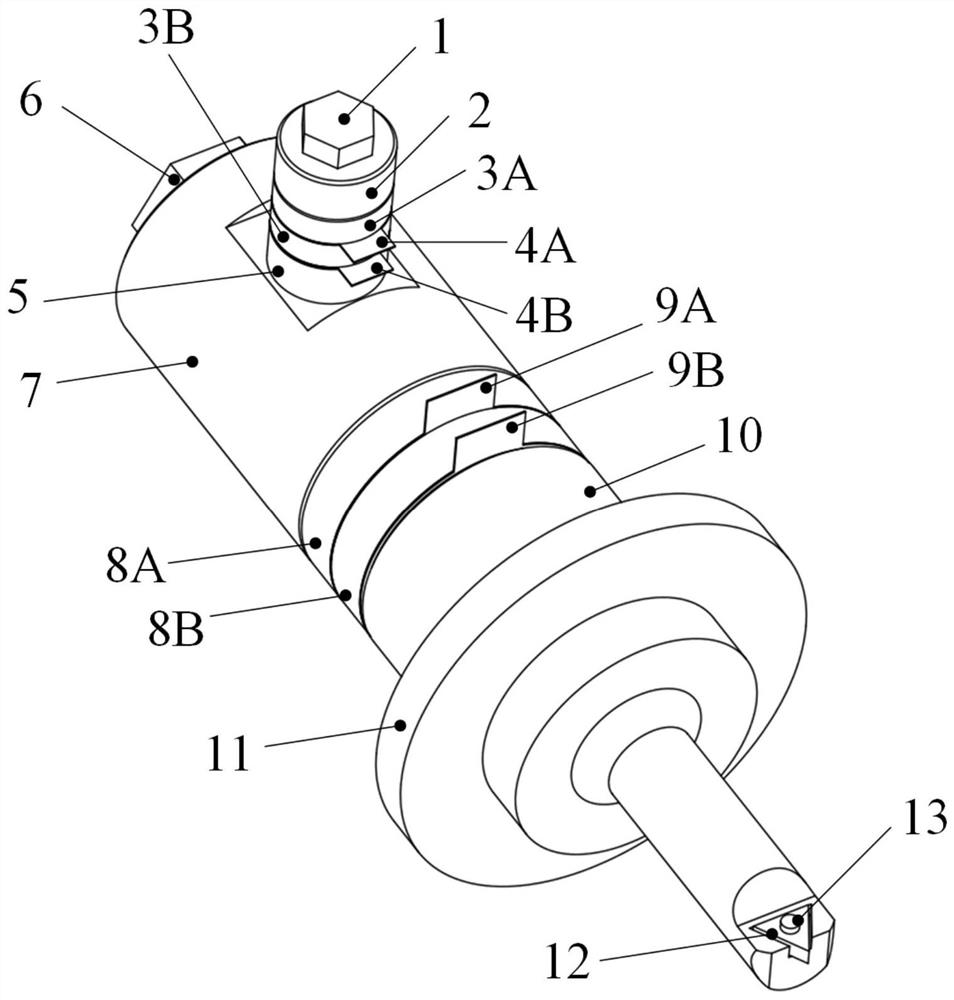 Ultrasonic elliptical vibration cutting device in longitudinal-flexural composite vibration mode