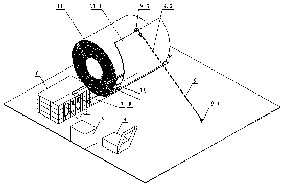 Medium-thick plate flame cutting sampling device and sampling method thereof