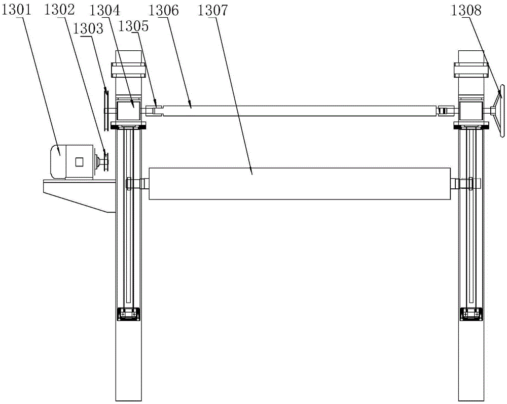 Conveyor belt tension adjusting device and adjusting method
