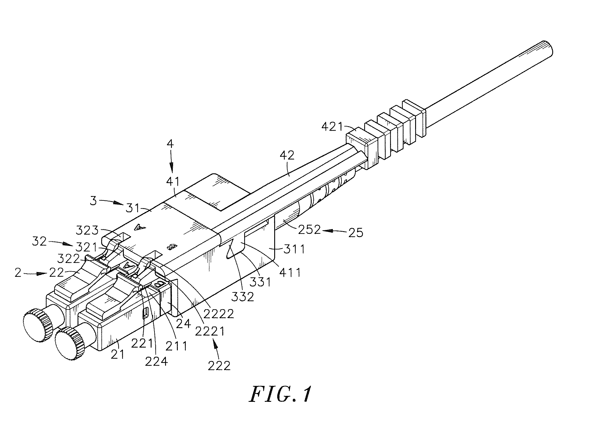 Optical fiber connector assembly