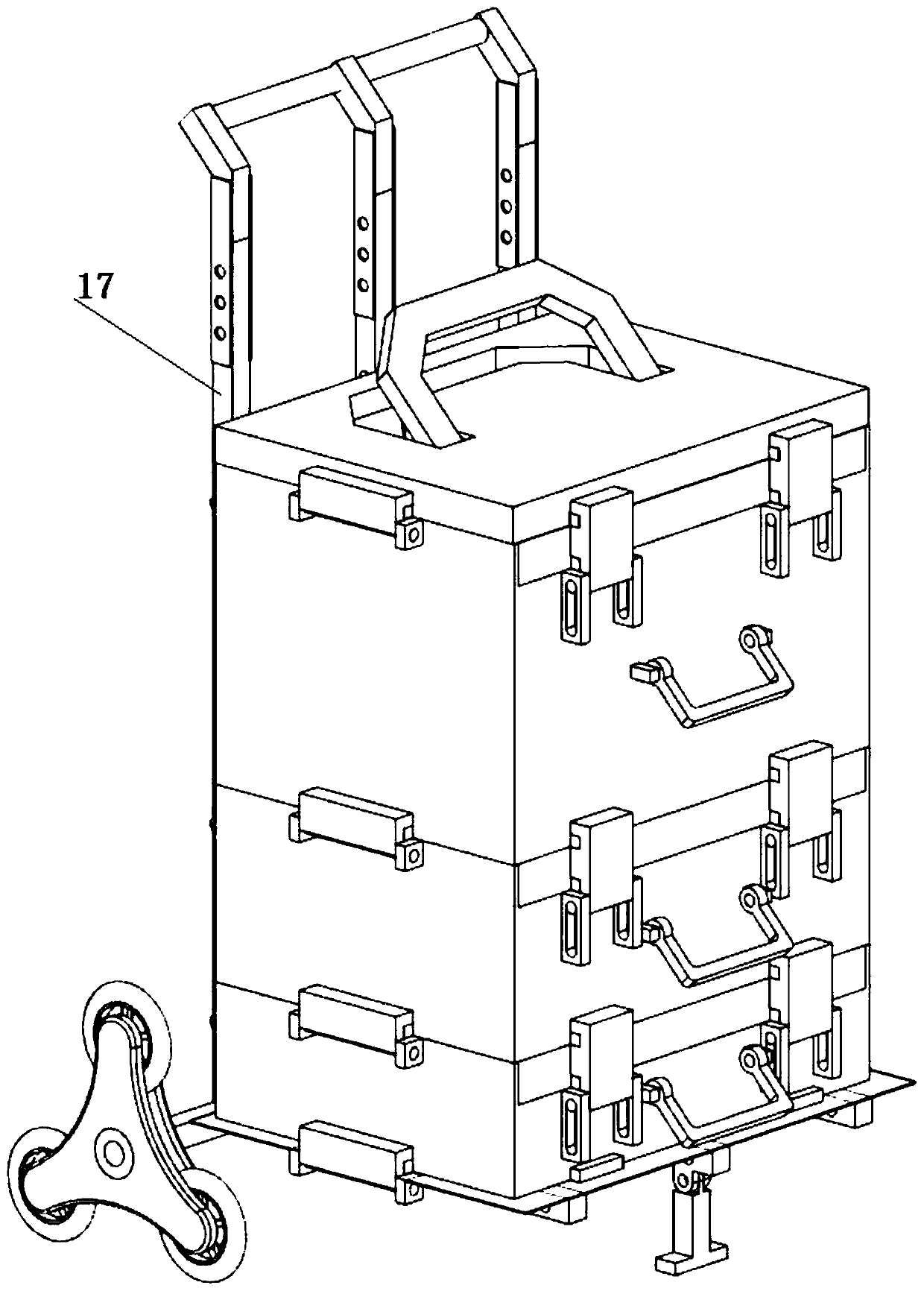 Portable trolley of modular tool box and manufacturing method thereof