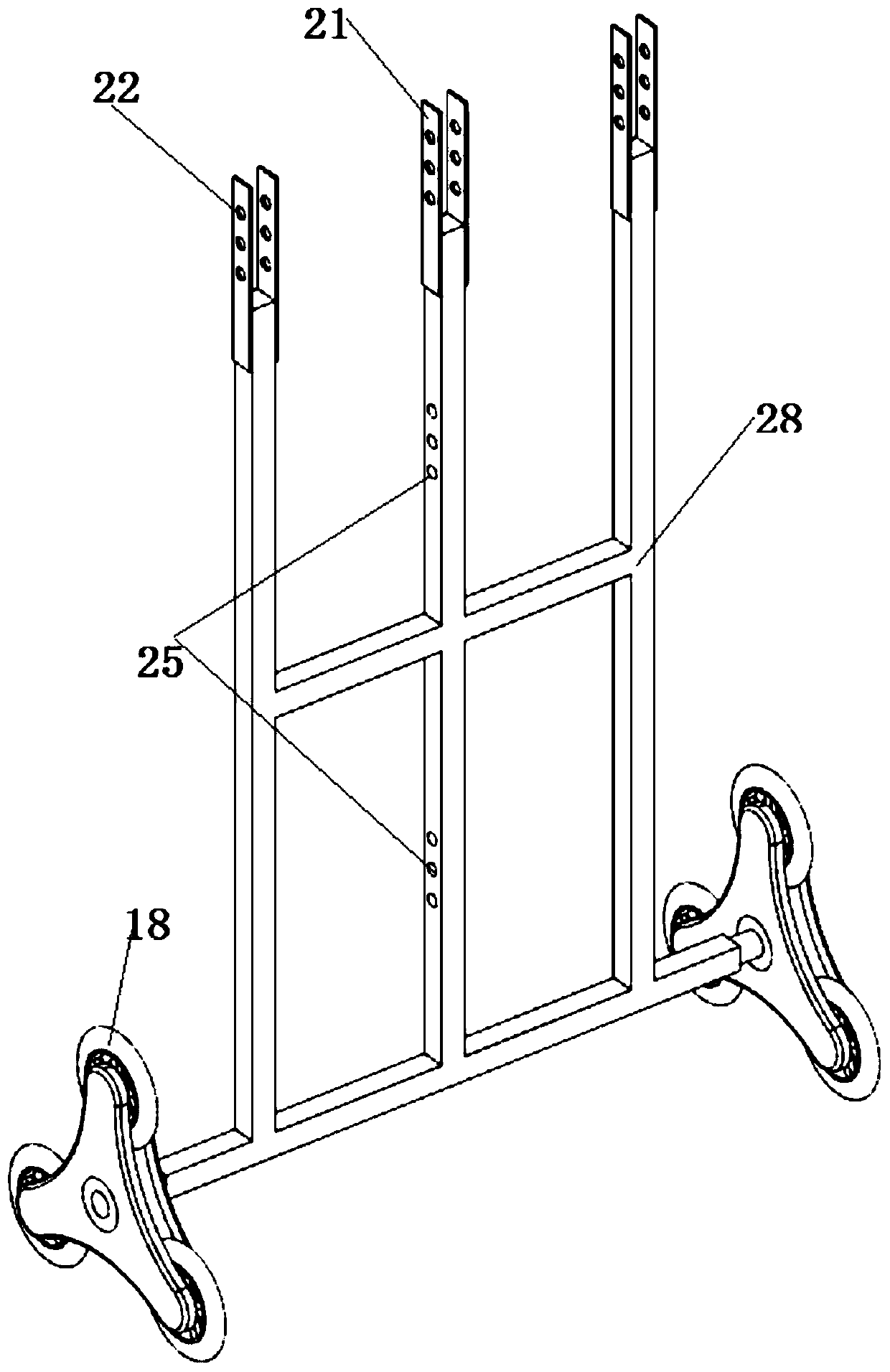 Portable trolley of modular tool box and manufacturing method thereof