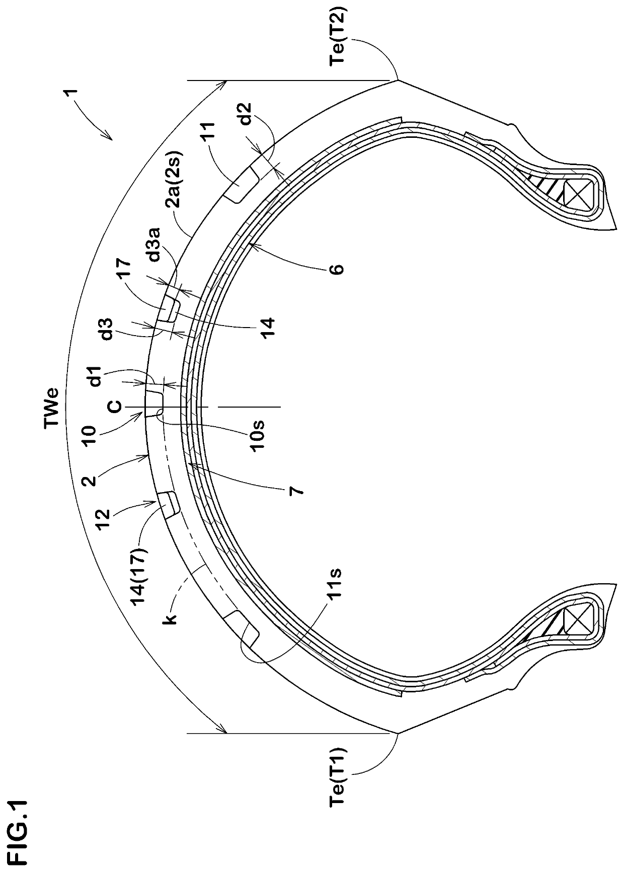 Tyre for a motorcycle