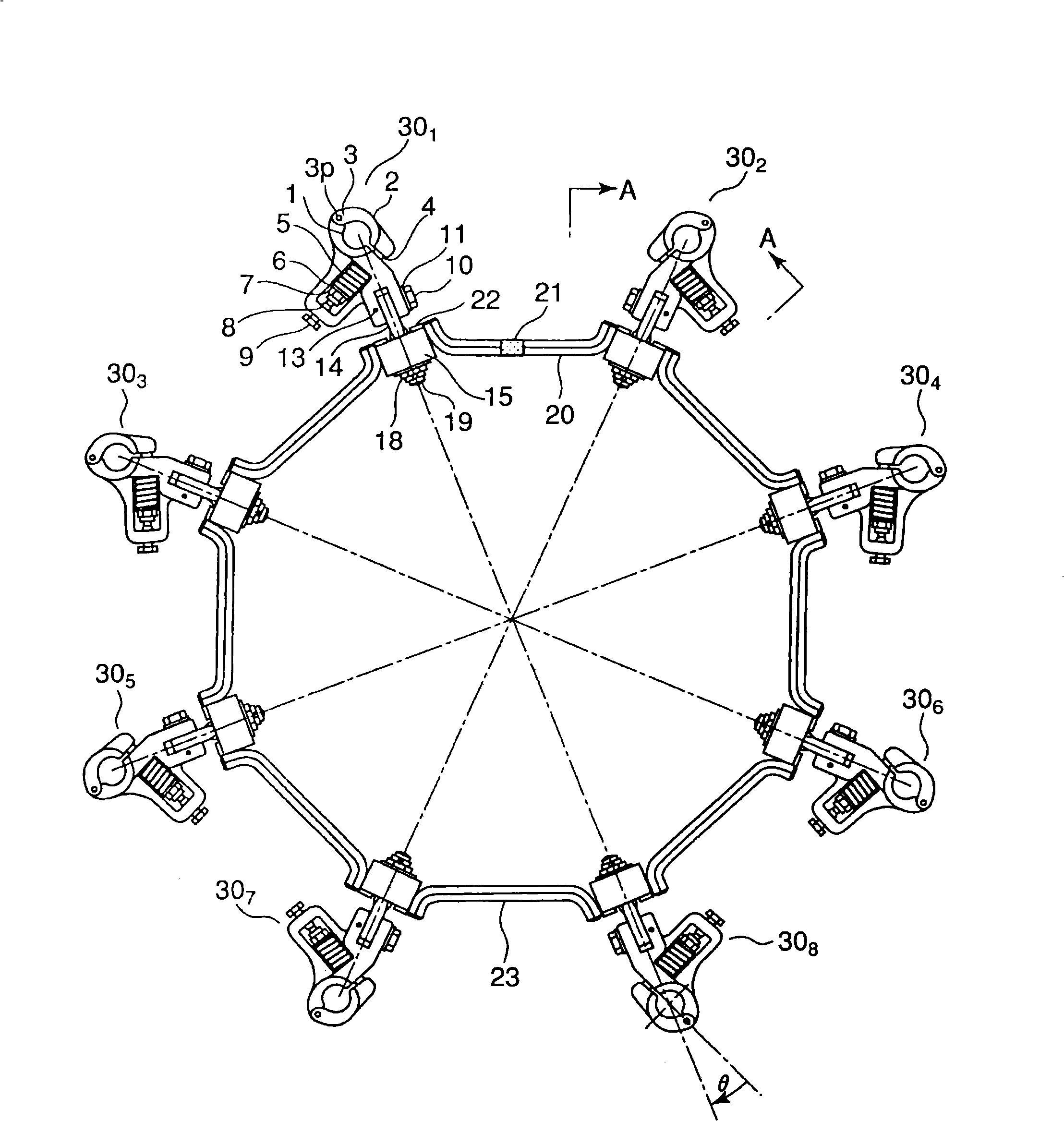 Escapement for electric power line without bolt
