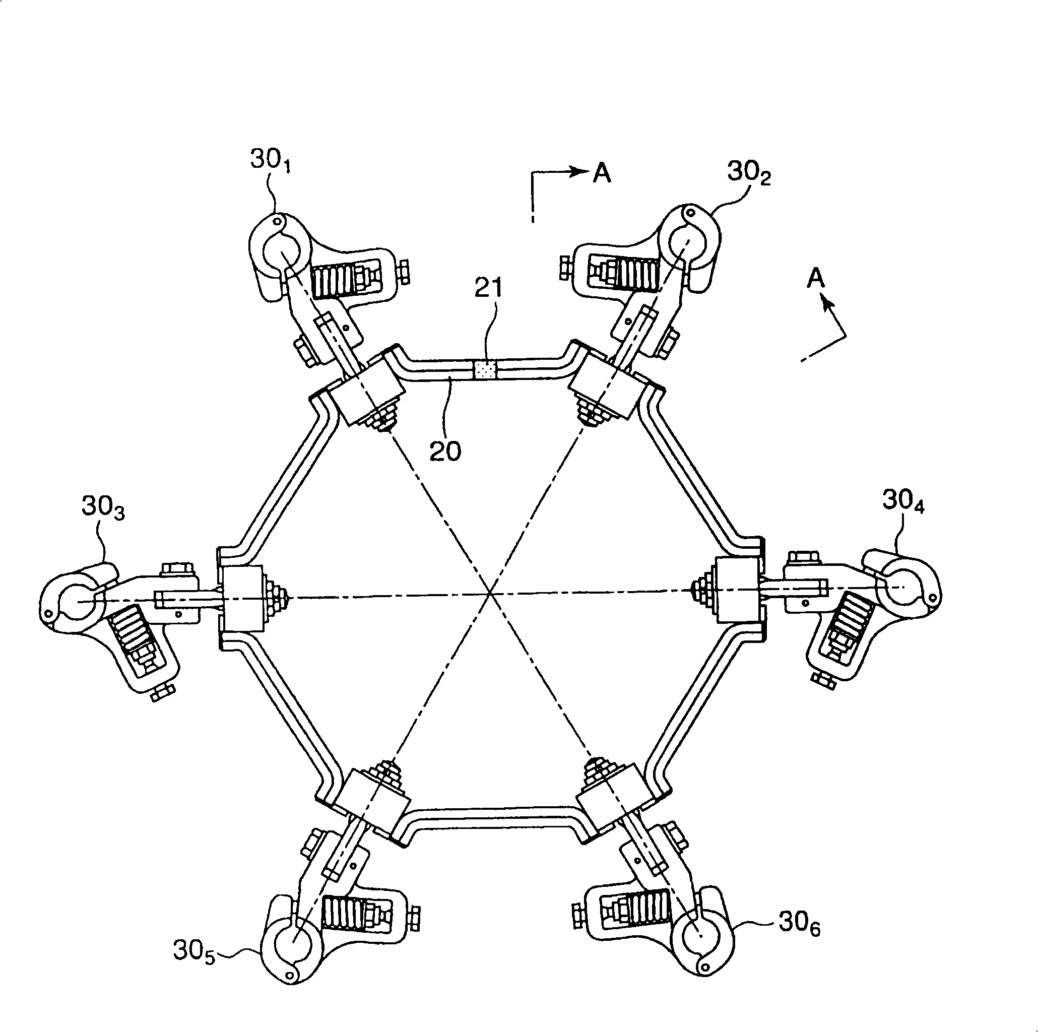 Escapement for electric power line without bolt
