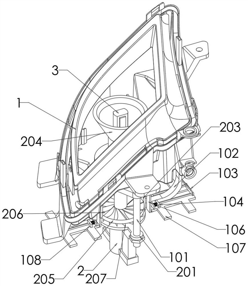 Telescopic supporting device based on vehicle headlamp