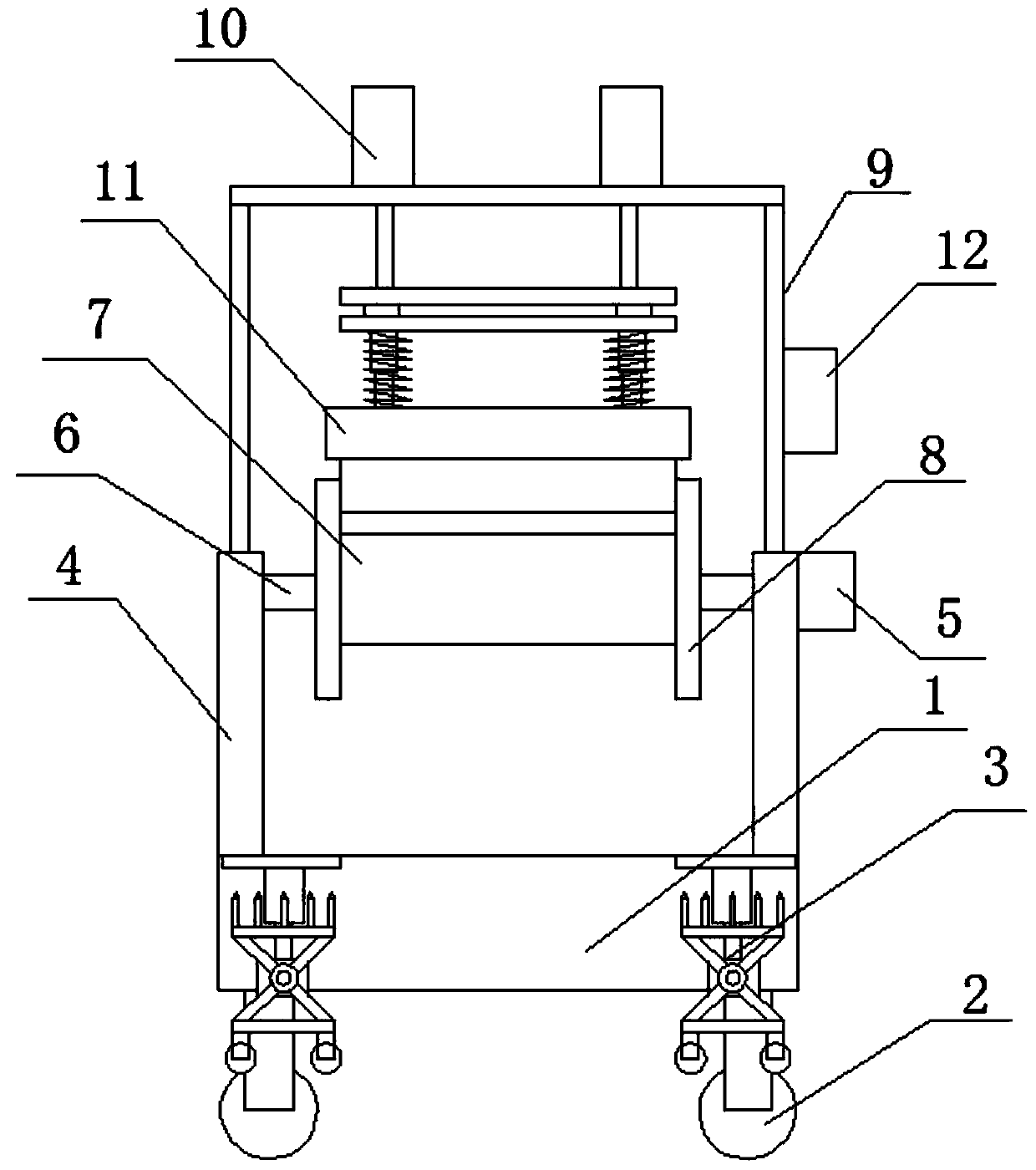 Cable take-up and pay-off device capable of compressing cable for communication engineering