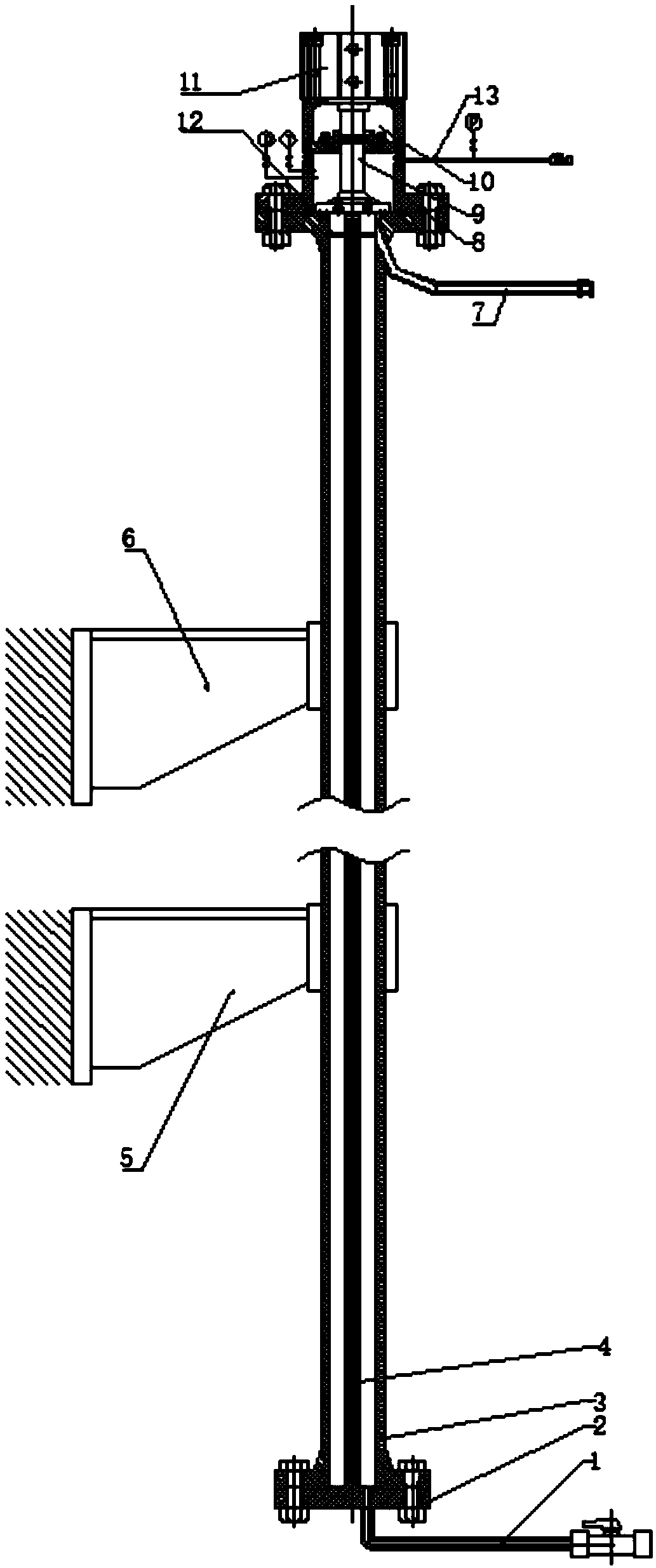 Measuring experimental device for fission gas leakage after fuel element damage and experimental method thereof